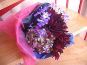 ダりアと紫陽花の花束